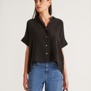 Everlane The Clean Silk Short-Sleeve Square Shirt